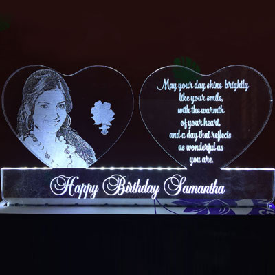 "Personalised Acrylic Laser Engraving Photo with Lighting - L2 - Click here to View more details about this Product